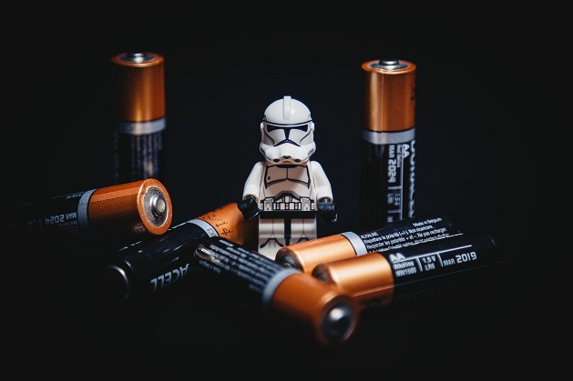 picture of batteries and black background