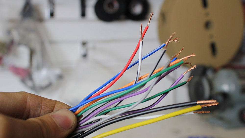 Different colours of wires