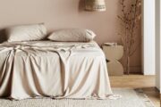 bamboo bed sheets in beige