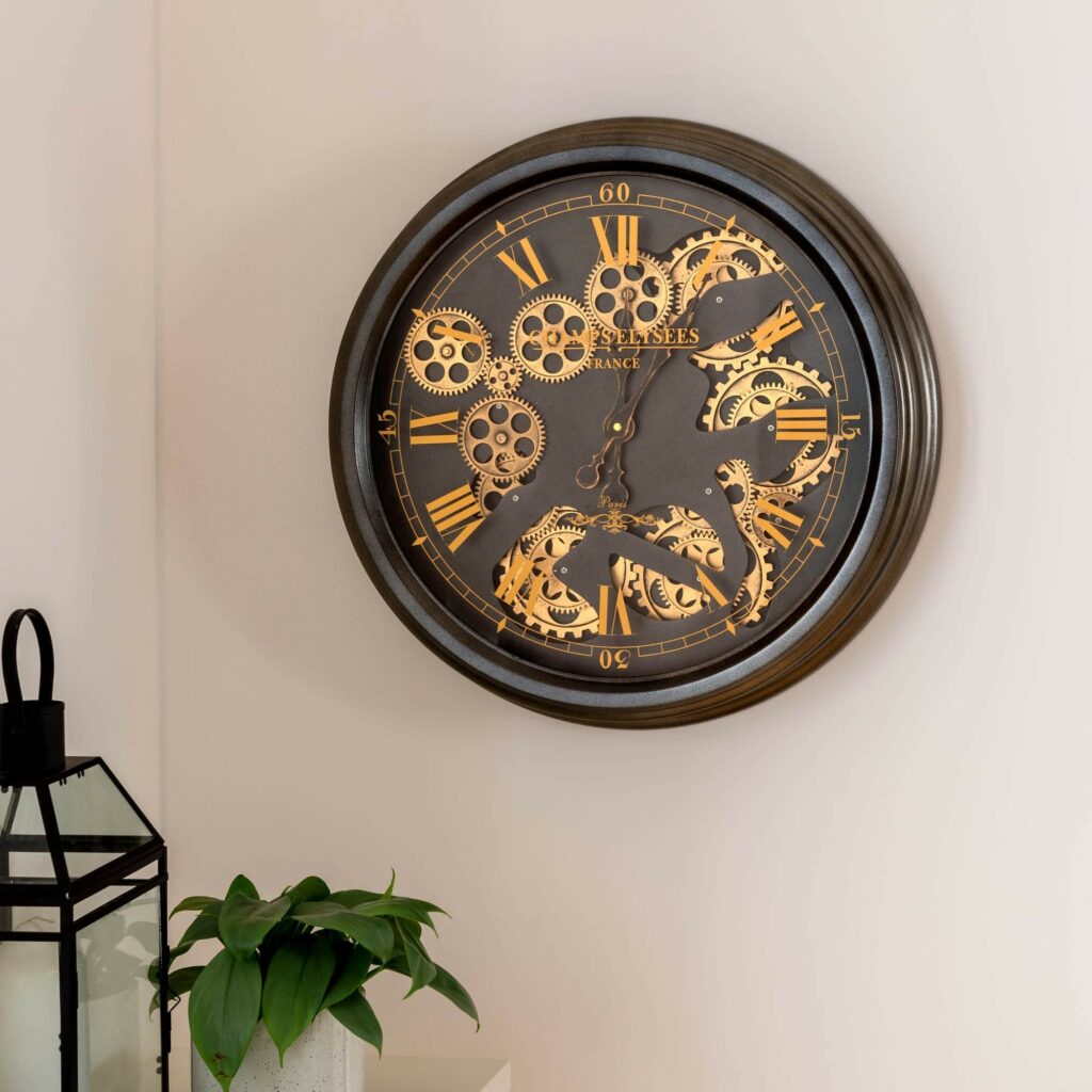 Think about where you would look to check the time the most. You aren't likely to be sitting down and gazing behind you, where you would have to squint awkwardly. This is a quick way to start hating your clock.