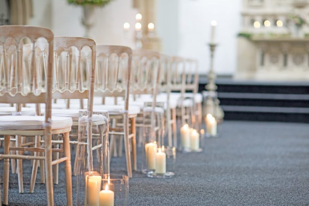 Wedding Aisle Decorated with Candles