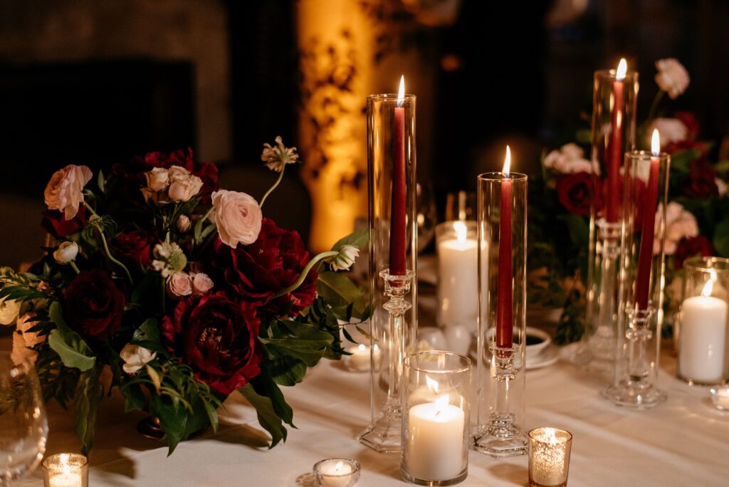 Romantic Candlelight on a Wedding Table