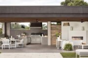 outdoor space with kitchen
