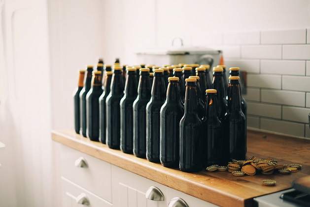 homebrew beer in bottles