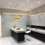 kitchen with porcelain slabs