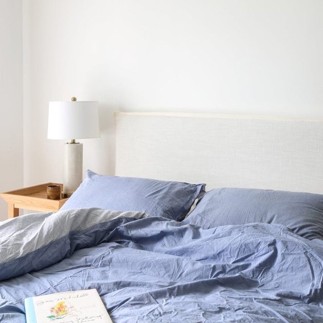 Juno Bedhead with Slipcover King Size Ivory