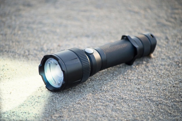 close up of survival flashlight